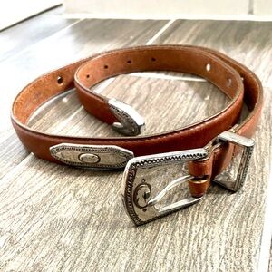 The Ritz Leather Western Belt w/Silver Concho Bead